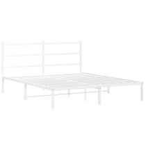 Estrutura de cama vidaXL White Metal Double com armazenamento 150x200cm