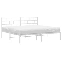 Estrutura de cama vidaXL White Metal King 207x198x90 cm com armazenamento