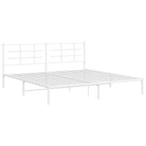 Estrutura de cama VidaXL White Metal King com cabeceira 207x198x90cm