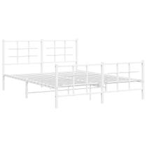 Estrutura de cama VidaXL White Steel Metal Double com cabeceira 140x200cm