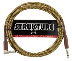 Estrutura do cabo de instrumento Vintage Woven 1/4'-10' RT Angle