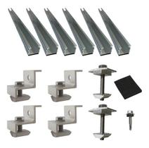 Estrutura P/ 2 Painel Placa Solar Telha Metálica Trapezoidal Estrutura P/ 2 Painel Placa Solar Telha Metálica Trapezoidal