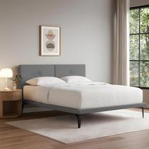 Estrutura para Cama Japonesa Toquio King com Cabeceira Almofada Linho Cinza Estrutura para Cama Japonesa Toquio King com Cabeceira Almofada Linho Cinza