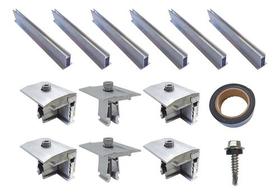 Estrutura Suporte 2 Painel Telha Metálica Mini Trilho Alto