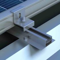 Estrutura Suporte 4 Painéis Solares Telha Metálica Trapezoidal Mini Trilho Estrutura Suporte 4 Painéis Solares Telha Metálica Trapezoidal Mini Trilho