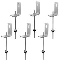 Estrutura Suporte Fixa Linha C Placa Painel Solar Inox Telha Fibrocimento Ondulada Viga Madeira Perfil Master Kit 06