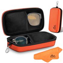 Estuche Doble para Anteojos MERDTTES con Carcasa Dura EVA Organizador Naranja