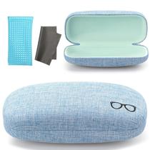 Estuche para Anteojos Vemiss de Caparazón Duro con Tela de Lino, Grande, Azul Estuche para Anteojos Vemiss de Caparazón Duro con Tela de Lino, Grande, Azul