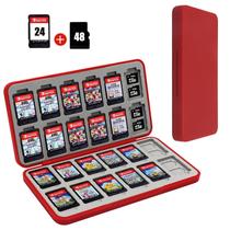 Estuche para Cartuchos de Juegos Nintendo Switch FYY Rojo con 24 Ranuras