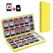 Estuche para Juegos Nintendo Switch FYY Amarillo con 24 Ranuras para Tarjetas de Juegos