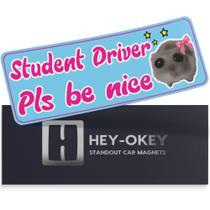 Estudant Driver Magnet HEY-OKEY Funny Cute Hamster Blue Estudant Driver Magnet HEY-OKEY Funny Cute Hamster Blue