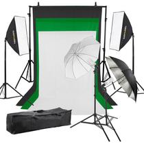 Estúdio Iluminação Contínua 4 Pontos de Luz e 3 Fundos 110v Estúdio Iluminação Contínua 4 Pontos de Luz e 3 Fundos 110v