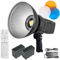 Estudio led light 200w - montagem bowens energia ac ou bateria tipo npf - bivolt