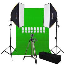 Estúdio Youtuber Profissional Softbox Chroma Key + Tripé Gold - 220v