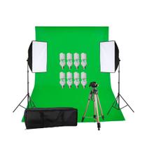 Estúdio Youtuber Profissional Softbox FLHK-5070-4 + Chroma Key + Tripé Gold - 110v