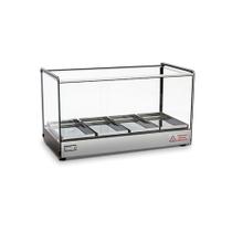 Estufa 0,62m EVR LC 4B Titã - Vidro Reto + Perfil Cinza com Iluminação LED e 4 Bandejas