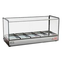 Estufa 0,77m EVR LC 5B Titã - Vidro Reto + Perfil Cinza com Iluminação LED e 5 Bandejas