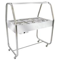 Estufa Buffet de Aquecimento Banho Maria 6 Cubas Venâncio Termo Cromada EA6TC