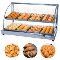 Estufa De Salgados Dupla 8 Bandejas Vitrine Aquecedora Vidro Curvo A Gás Supritecs