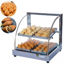 Estufa De Salgados Expositor Duplo 4 Bandejas Aquecedora Vidro Curvo - Supritecs