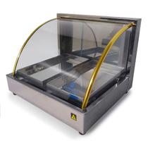 Estufa Duas Bandejas Vidro Curvo Aquecedor para Salgados