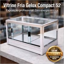 Estufa Expositor Vitrine Fria Gelox compact 52 Cm em Inox Para Doces, Bolos e Sobremesas