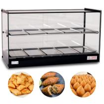 Estufa LED Para Salgados Quadrada Dupla 10 Bandejas Perfil Preto Titã