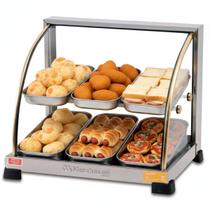 Estufa Ouro Curva Para Salgados Dupla Expositor 6 Bandejas Marchesoni