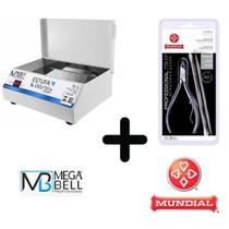 Estufa Para Alicates Manicure Mega Bell + Kit Mundial 3 pç