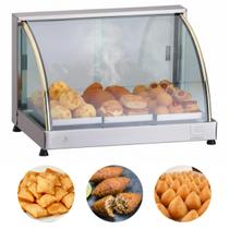 Estufa Para Salgados 3 Bandejas Vitrine Vidro Curvo Expositor Quente - Edanca