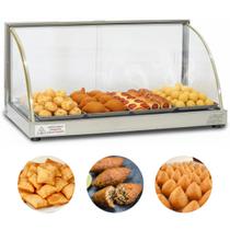 Estufa Para Salgados 4 Bandejas Vitrine Inox Linha W Expositor Titã Elétrica Térmica