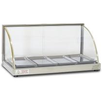 Estufa Para Salgados 4 Bandejas Vitrine Inox Linha W Expositor Titã Elétrica Térmica