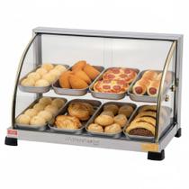 Estufa Para Salgados Dupla 8 Bandejas Vitrine Ouro Curva Marchesoni