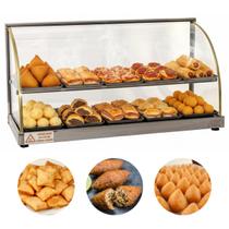 Estufa Para Salgados Dupla Expositor 10 Bandejas Vitrine Inox Titã Elétrica