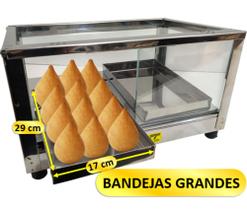 Estufa para Salgados Elétrica 2 Bandejas Inclinada Vitrine Aquecedora Inox Estufa para Salgados Elétrica 2 Bandejas Inclinada Vitrine Aquecedora Inox