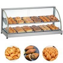 Estufa Para Salgados Elétrica Dupla 12 Bandejas Expositor De Vidro Edanca