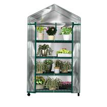 Estufa Portátil Pure Garden de 4 Niveles con Ruedas y Cubierta de PVC Estufa Portátil Pure Garden de 4 Niveles con Ruedas y Cubierta de PVC