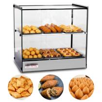 Estufa Quadrada Para Salgados Titã Dupla 6 Bandejas Vidro Reto Elétrica