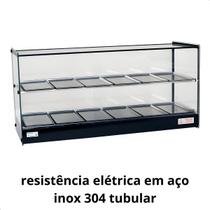 Estufa vitrine aquecedor salgados dupla 12 bandejas led 220v