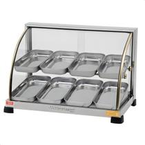 Estufa vitrine aquecedora para salgados dupla 8 bandejas 127v