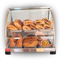 Estufa Vitrine Curva Expositor Salgados Quente Dupla 127v