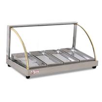 Estufa Vitrine Elétrica Curva Quente 4 Bandejas Inox Tita Estufa Vitrine Elétrica Curva Quente 4 Bandejas Inox Tita