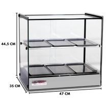Estufa Vitrine Elétrica Reta Dupla Quente 6 Bandejas Aço Inox EVR Tita Estufa Vitrine Elétrica Reta Dupla Quente 6 Bandejas Aço Inox EVR Tita