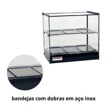 ESTUFA VITRINE QUADRADA DUPLA PARA SALGADOS 6 BANDEJAS TITÃ 220v