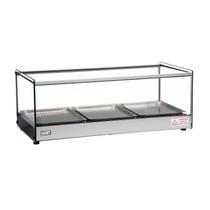 Estufa Vitrine Salgados Quadrada Com LED 3 Bandejas Inox Erato Tita