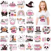 Estune Halloween Iron On Transfers, 30 unidades de Pink Ghost Bat