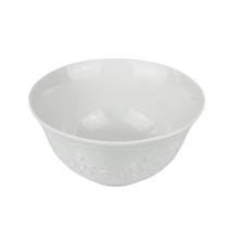 ETHMIX, Pote, Tigela, Bowl Porcelana, Detalhe Flores, Branco, 500ml