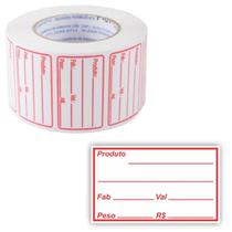 Etiqueta 50x30mm Produto Peso Fab Preço Alimentos Doces