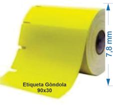 Etiqueta 90x30 Gondola TG amarela kit c/4 rolos 30 m