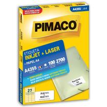 Etiqueta A4 A4355 100 Folhas 31,0 X 63,5 MM Caixa com 2700 Unidades para Impressão INKJET e Laser Etiqueta A4 A4355 100 Folhas 31,0 X 63,5 MM Caixa com 2700 Unidades para Impressão INKJET e Laser